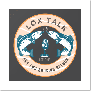 Lox Talk (and two smoking salmon) T-Shirt, reverse Posters and Art